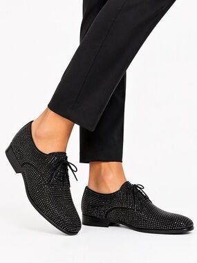 Aldo Studded Size 9.5 Men’s Lace-Up Dress Shoes in Black